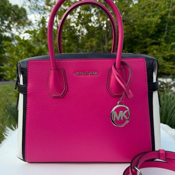 Michael Kors Handbags - Michael Kors Mercer Medium Color-Block Belted Leather Satchel Large